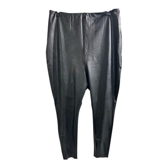 Commando Faux‎ Leather Black Leggings High Rise Stretchy Minimalist Grunge 3x - Picture 1 of 6